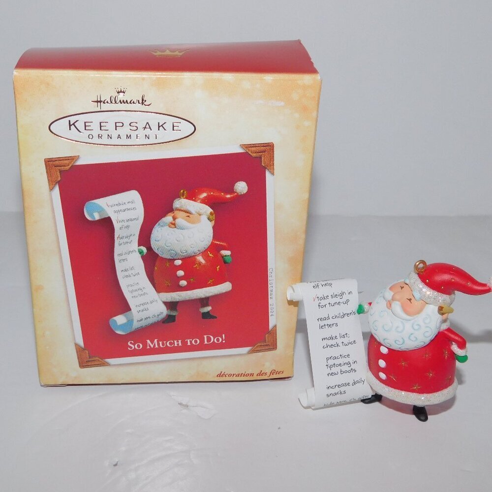 SO MUCH TO DO Santa List Christmas Ornament VTG 2004 Hallmark Keepsake